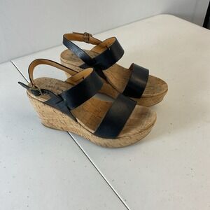 Kork-Ease Strap Black Wedge Sandals Sz 7M Worn Once